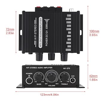 Power Amplifier Audio Karaoke Home Theater Amplifier 2 Channel Class D Amplifier USB/SD AUX Input, Power Cable Included