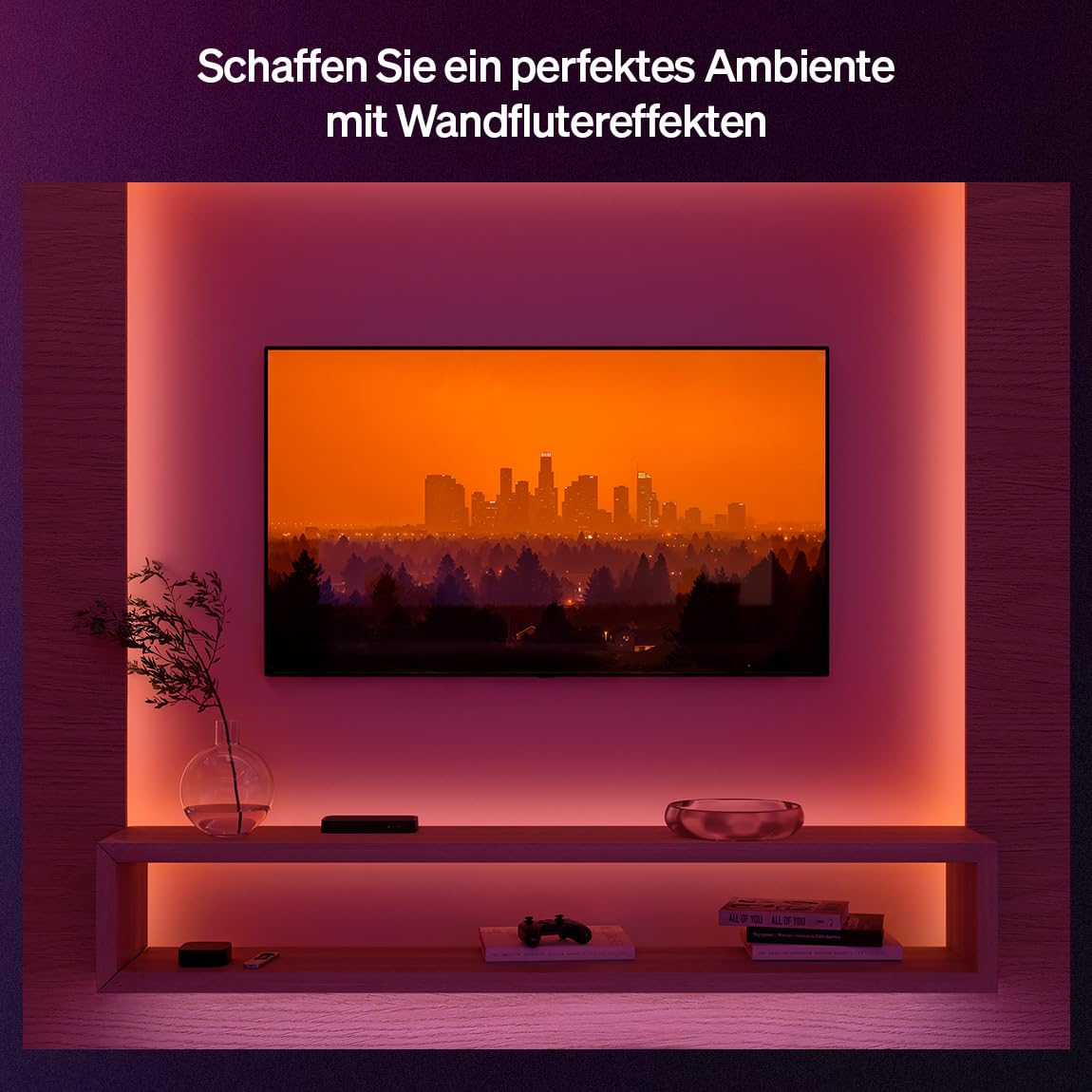Philips Hue Flux 3m LED-Lightstrip 1200 lm flexible Innenbeleuchtung Chromasync RGBWWIC zuschneidbar erweiterbar App-Sprachsteuerung