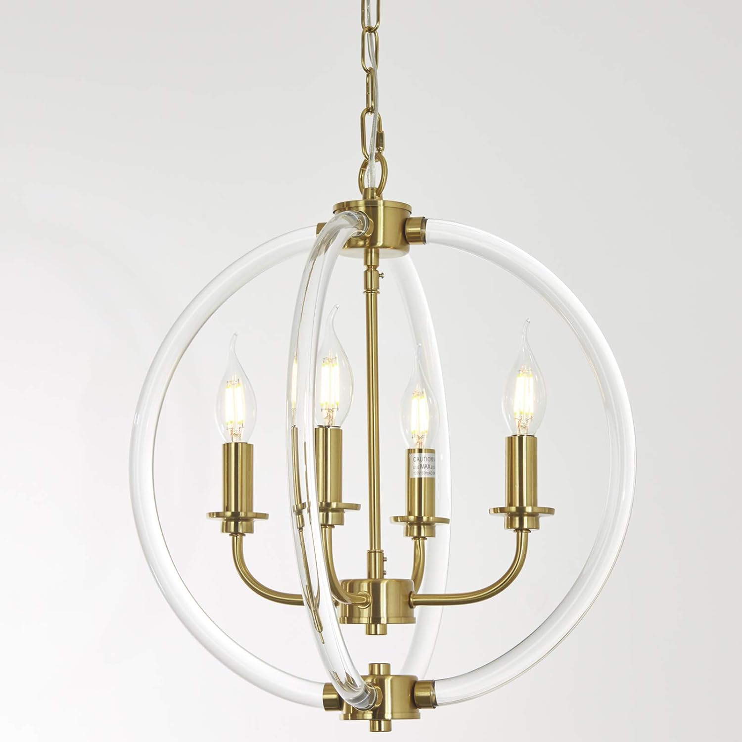 Exclusive Modern Pendant Light Farmhouse Chandelier, 4 Light with Clear Acrylic Lampshades and Brass Finish, Pendant Lighting for Kitchen Island, Dining Room, Bathroom and Foyer Holiday Deals 🛒 Modern Pendant Light Farmhouse Chandelier, 4 Light with Clear Acrylic Lampshades and Brass Finish, Pendant Lighting for Kitchen Island, Dining Room, Bathroom and Foyer