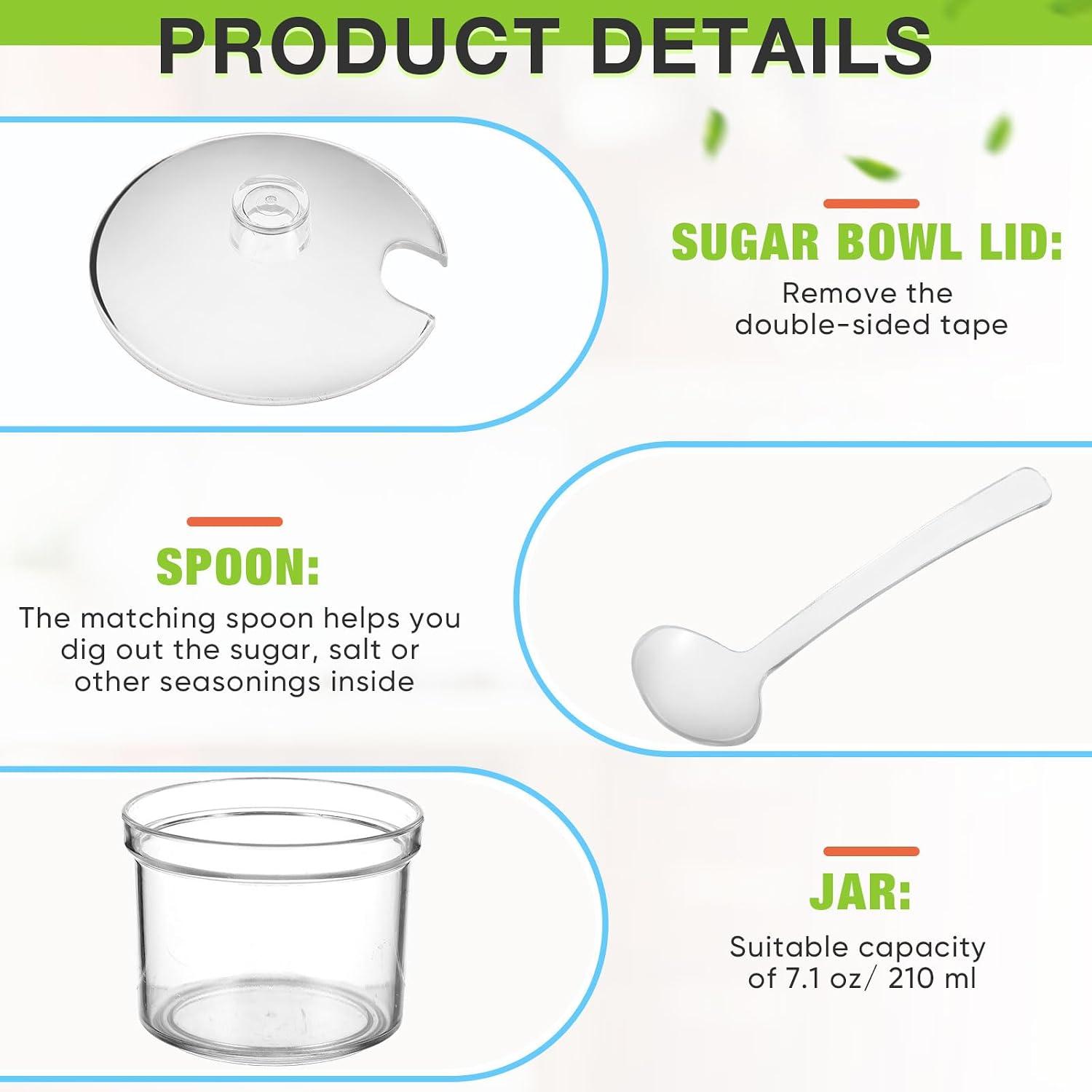 Condition photo showing New/Like New for 12 pcs clear sugar bowls with lid and spoon and acrylic display risers 7.1 oz topping containers with tag and 4 tier acrylic shelf stand for kitchen hot cocoa bar ice cream bar supplies