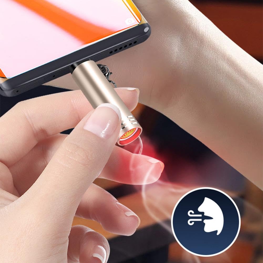 Accendino USB Ricaricabile Tipo-C Mini – Antivento, In Lega Di Alluminio, Filamento In Tungsteno, Leggero 4 G, Ideale Per Viaggi E Aereo