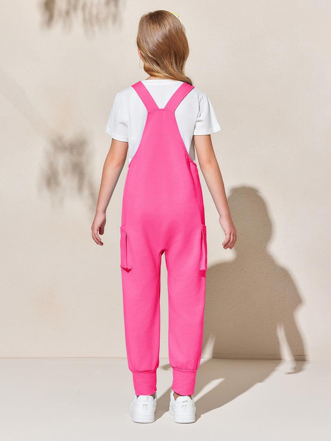 Haloumoning Girls Overalls Kids Casual Sleeveless Jumpsuits Harem Pants Rompers with Pockets 5-14 Years - Image 4