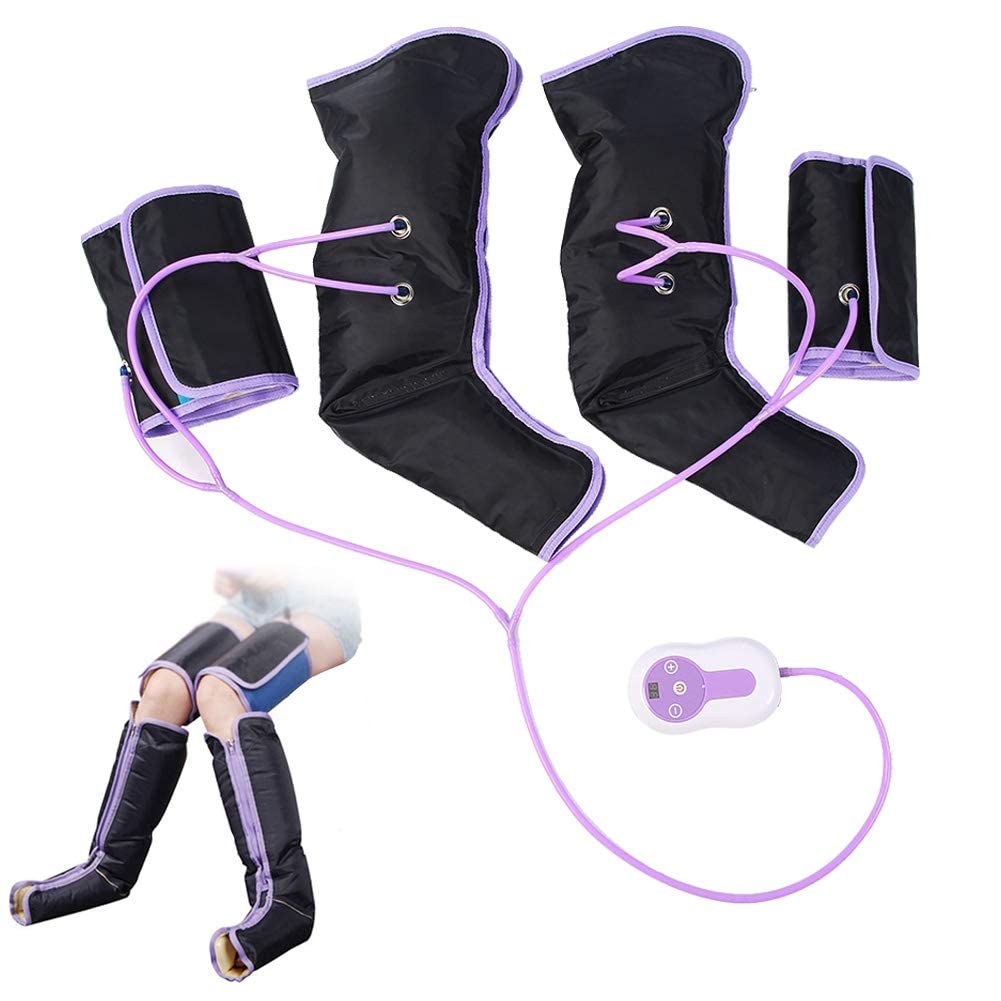 Massaggiatore per piedi e gambe, pressoterapia Massaggiatore per gambe a compressione d'aria, Dispositivo per fasce per gambe a circolazione elettrica per massaggio rilassante per la circolazione di