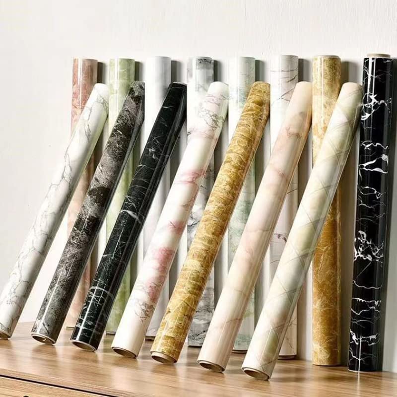 Papier auto-adhésif noir effet marbre pour masquer les imperfections de table et comptoir usés