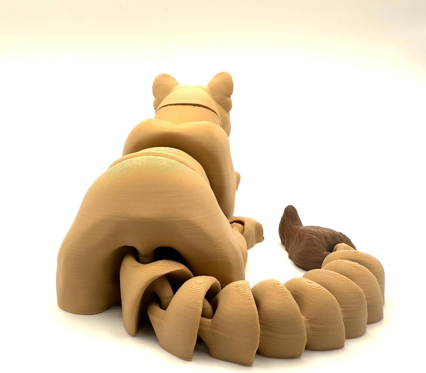 Articulating Snow Leopard, 3D Printed Leopard, Articulated Item, Fidget Toy, 3D Printed Toys, Desktop Toy, Sensory Toy (Lion (F), L.Brown + D.Brown, Large (100%))