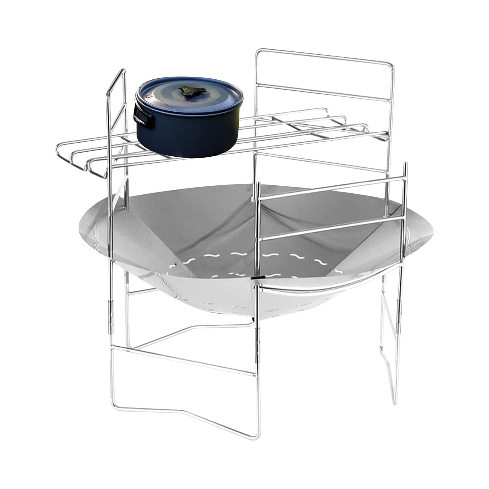 Bonfire Pit Grill – stufa pieghevole da esterno, griglia di cottura | portatile, barbecue da campeggio, pentole a legna con per legna da ardere, escursionismo, picnic, viaggi, cortile, patio