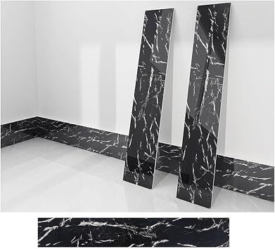 20Pieces Flexible Baseboard Molding Trim 10Cmx 60Cm,Self-Adhesive Vinyl Wall Base, Peel and Stick Wall Base Moulding Trim/BrownBlack Diamond