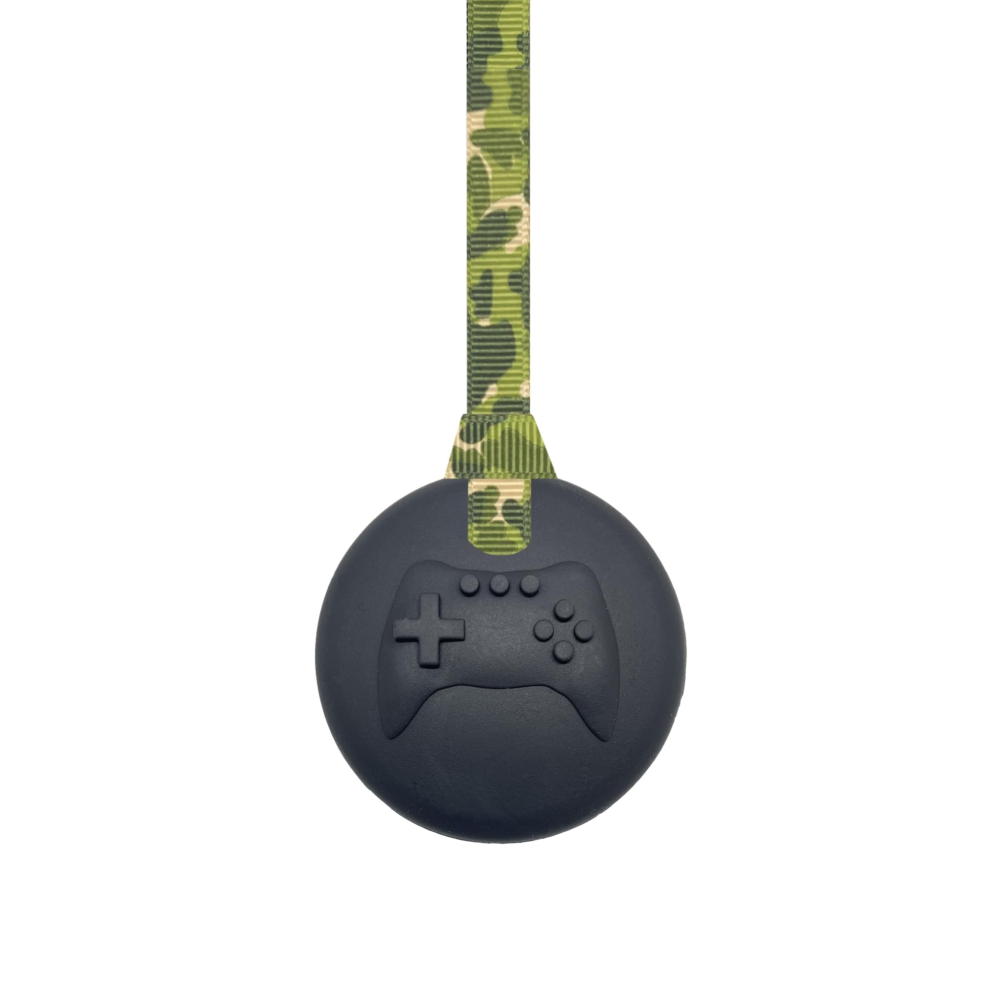 Video Game Chew Necklace with Lanyard - Black - for Kids with Autism, Anxiety & ADHD – 100% Food Grade Silicone - Sensory Oojamabobs (6 Lanyard Designs Available) (Camouflage, 54cm Lanyard)
