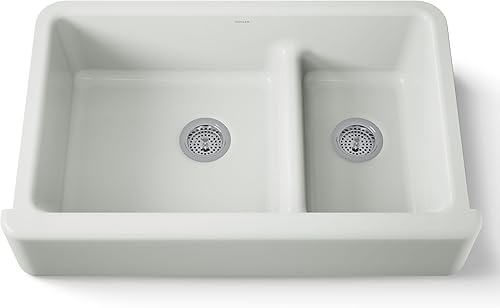 Vista 44 de Kohler Fregadero de la granja Kohler Whitehaven, Frente al delantal altos, K-6489-0, Blanco