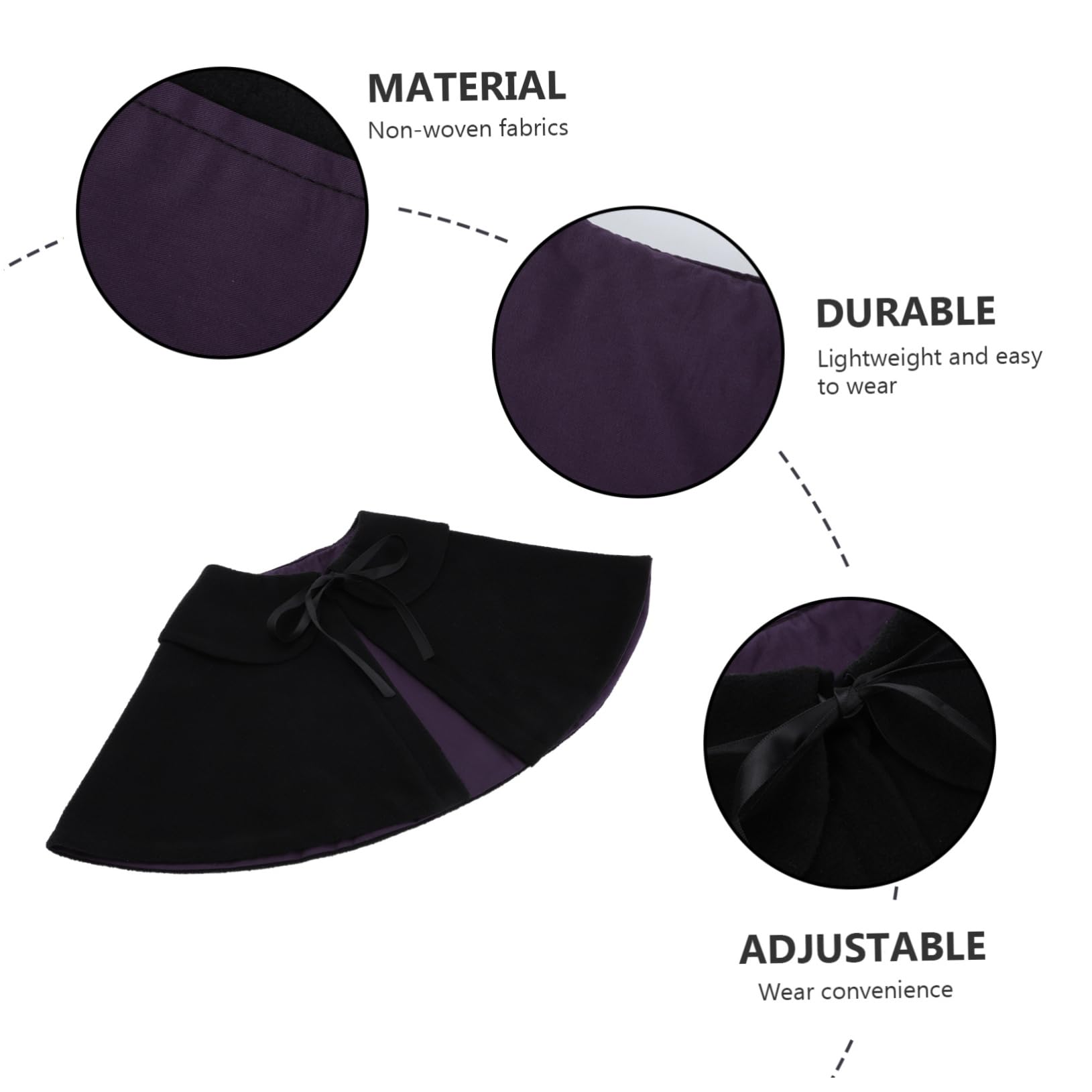 Sosoport 2pezzi Cloak Per Animali Domestici Nero Costume Da Strega Per Halloween Accessorio Decorativo Per Cani e Gatti Per Feste e Servizi Fotografici