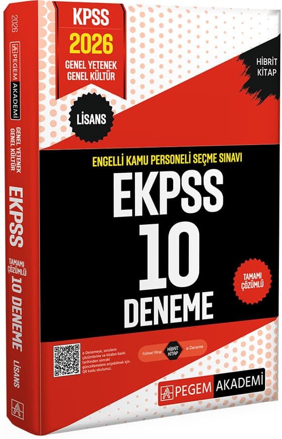 2026 E-KPSS Engelli Kamu Personeli Seçme Sınavı Tamamı Çözümlü 10 Deneme (Lisans)