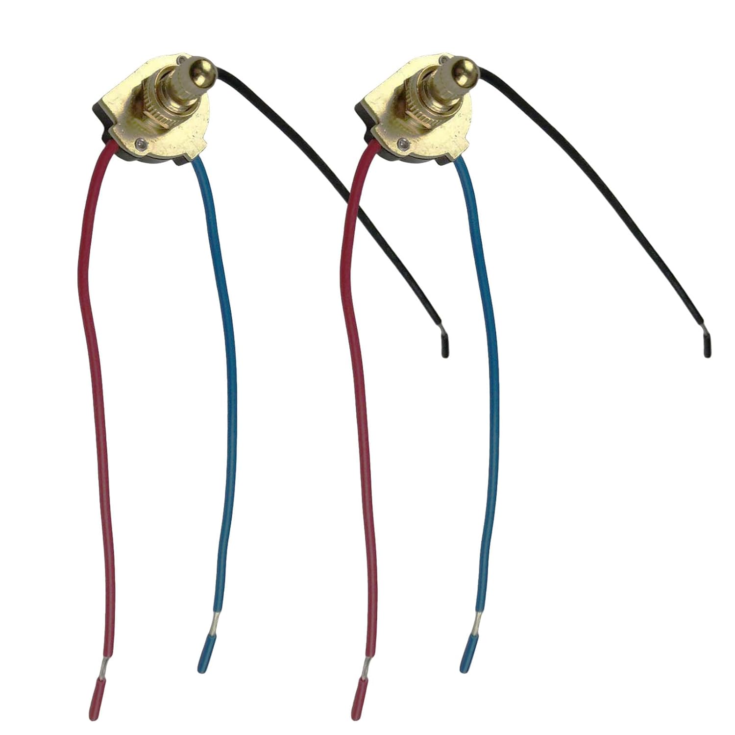 Zing Ear ZE-136M Push Button Rotary Switch 3/8" 2 Circuit 3-Way 3A 250VAC 6A 125VAC/125VL Replacement Repair Kits Ceiling Fans Incandescent Bulb Table Desk Lights Antique Lamps Brass Metal