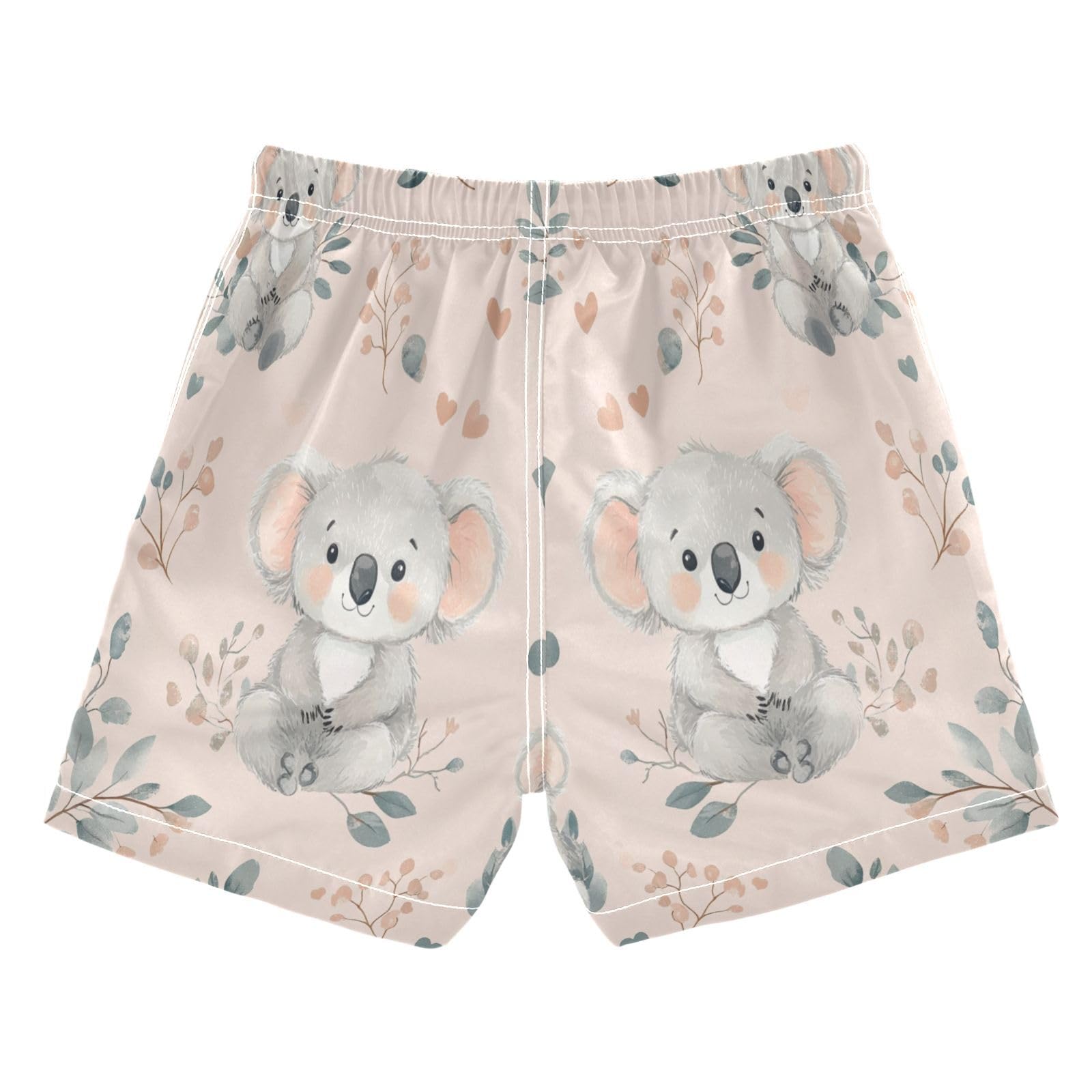 Jucciaco Boys Swim Trunk Koala Cute Cartoon Beach Board Shorts Teen Swimwear Multicolor