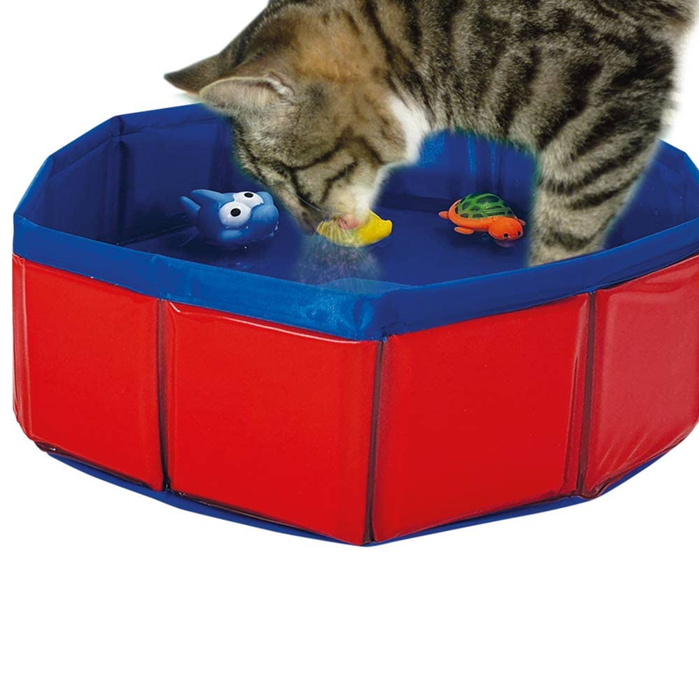Image secondaire de Piscine de Jeu Nobby pour Chat avec Jouet - Rouge et Bleu