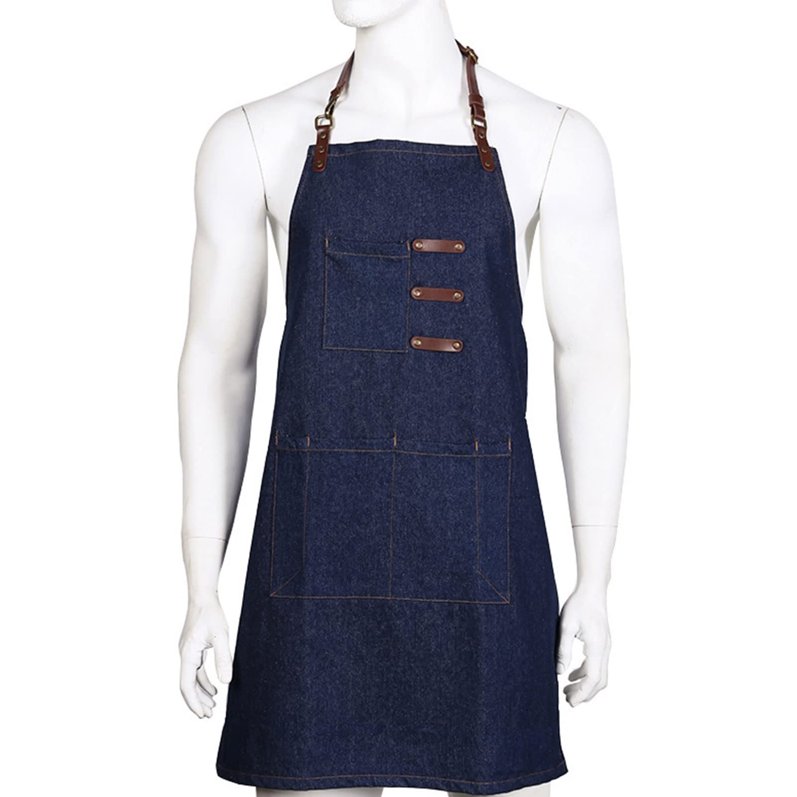 Generico Grembiule Jeans, Grembiule Da Lavoro Multifunzionale Regolabile, Sii ApplicabileFalegname Tatuatore Fabbro Pittore Barista, Design A Tracolla
