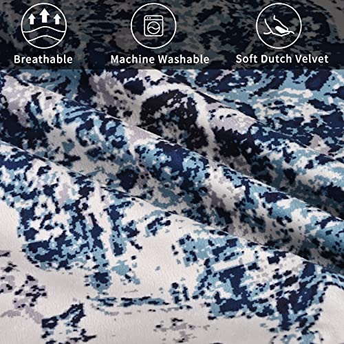 Aspmiz Boho Pillow Covers Square 20 X 20 Inch Set Of 2, Navy Blue Grey Throw Pillow Covers Velvet Carpet Pattern Decorative Pillowcase Ethnic Design Farmhouse Cushion Case For Sofa Couch Outdoor #TOP5