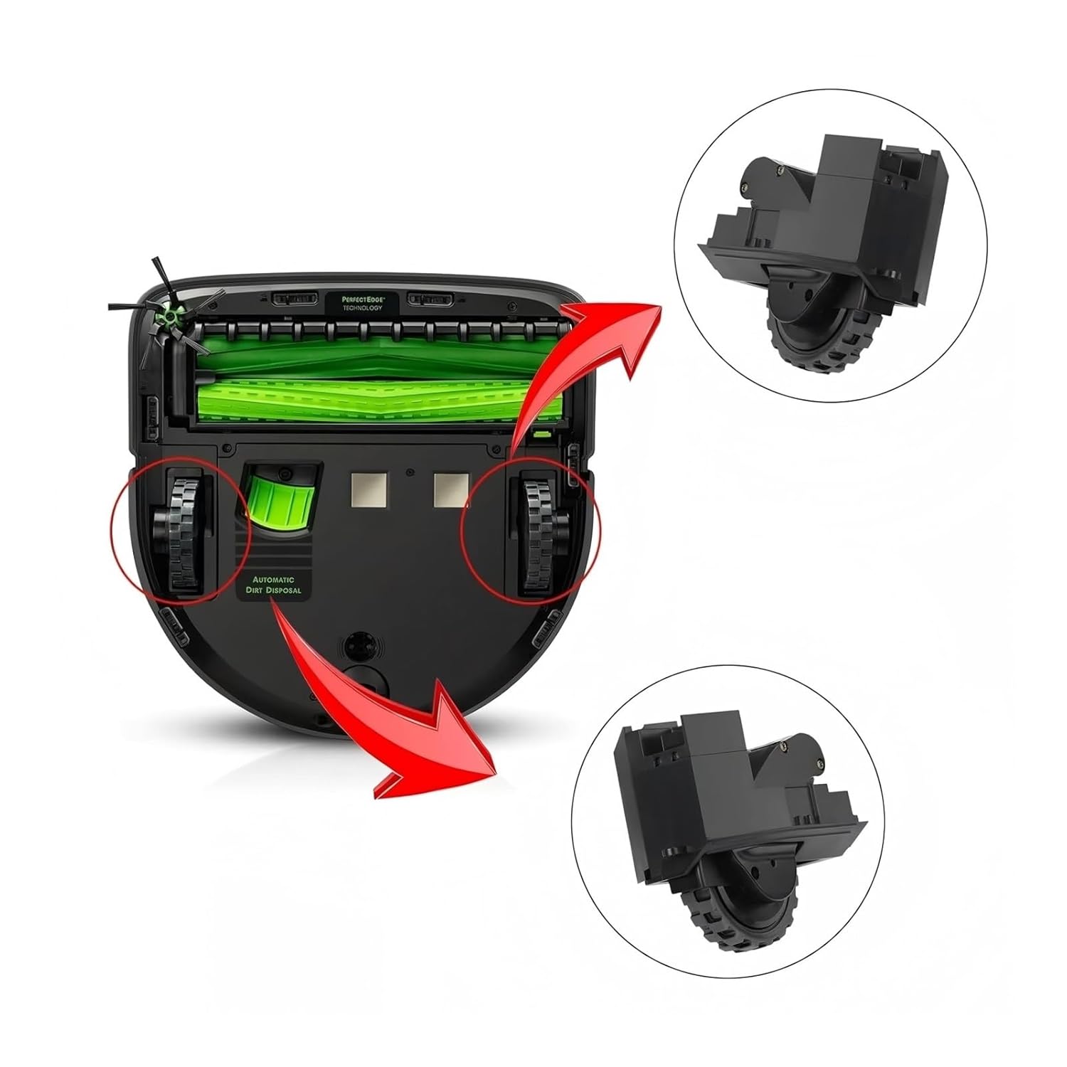 Robot Vacuum Cleaner Wheels, Left and Right Wheels【Compatible with Roomba S9 (9150) S9+ S9 Plus (9550)】 Vacuum Cleaner Wheel Module Replacement(Left and Right Wheels)