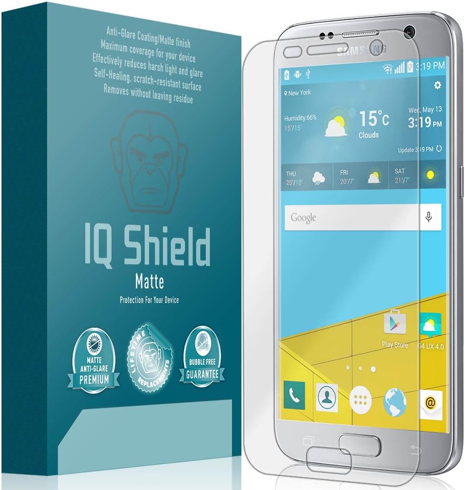 IQ Shield Matte Screen Protector Compatible with Samsung Galaxy S7 Anti-Glare Anti-Bubble Film