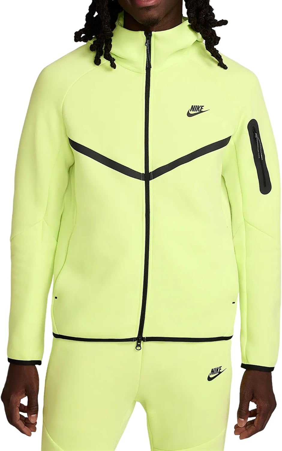 Nike Tech Men's Full-Zip Windrunner Hoodie (HV0949-736, Light Lemon Twist/Black)