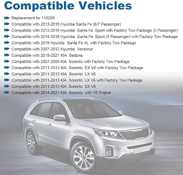 Trailer Wiring Harness Compatible with 2013-2018 Hyundai Santa Fe 118269