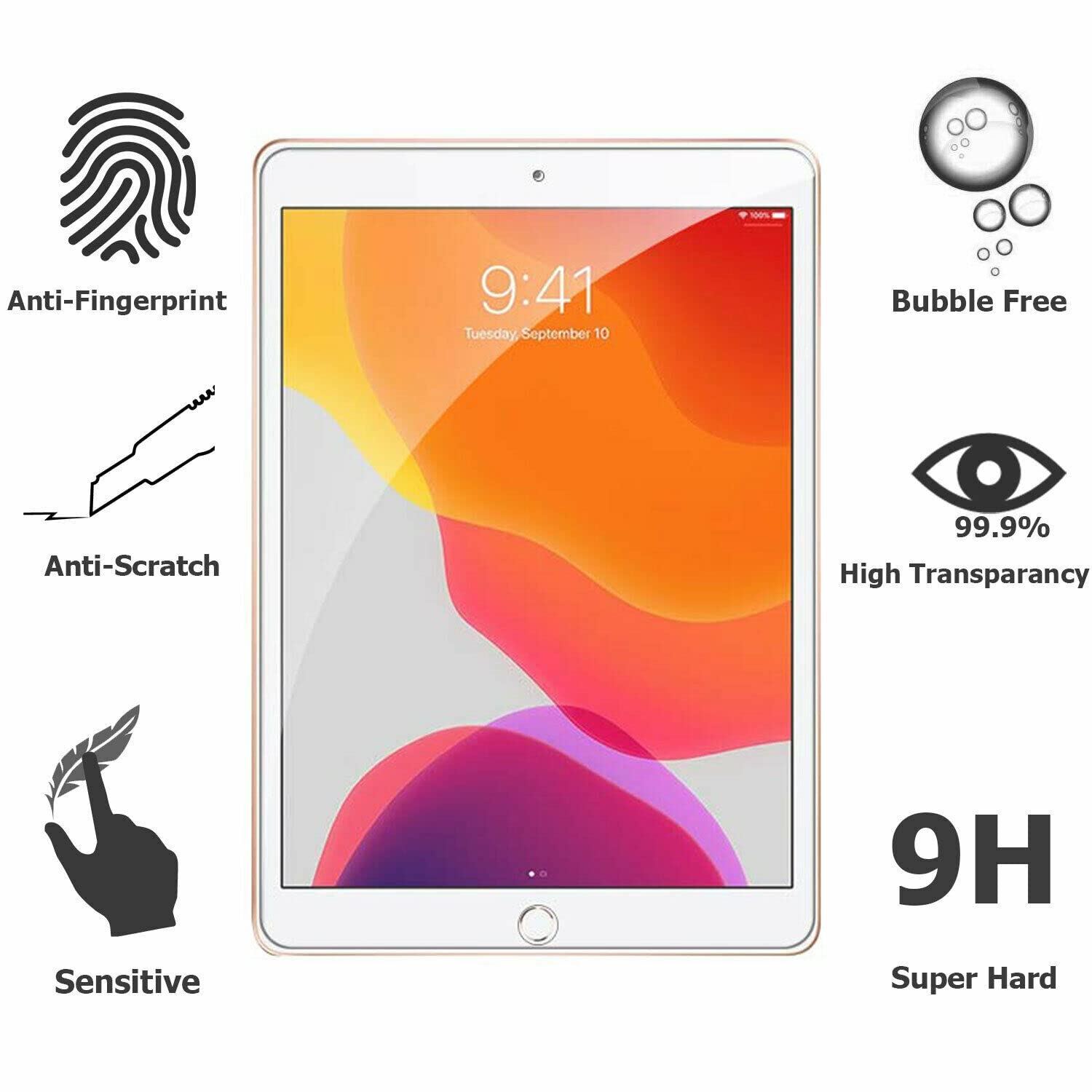 SPOTEX iPad 7/8/9 Gen (2019, 2020, 2021) Screen Protector with 10.2" Display (Pack of 2), Transparent - Image 2