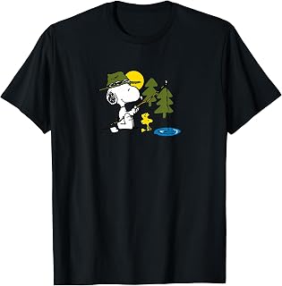 Peanuts - Snoopy Woodstock Fishing T-Shirt