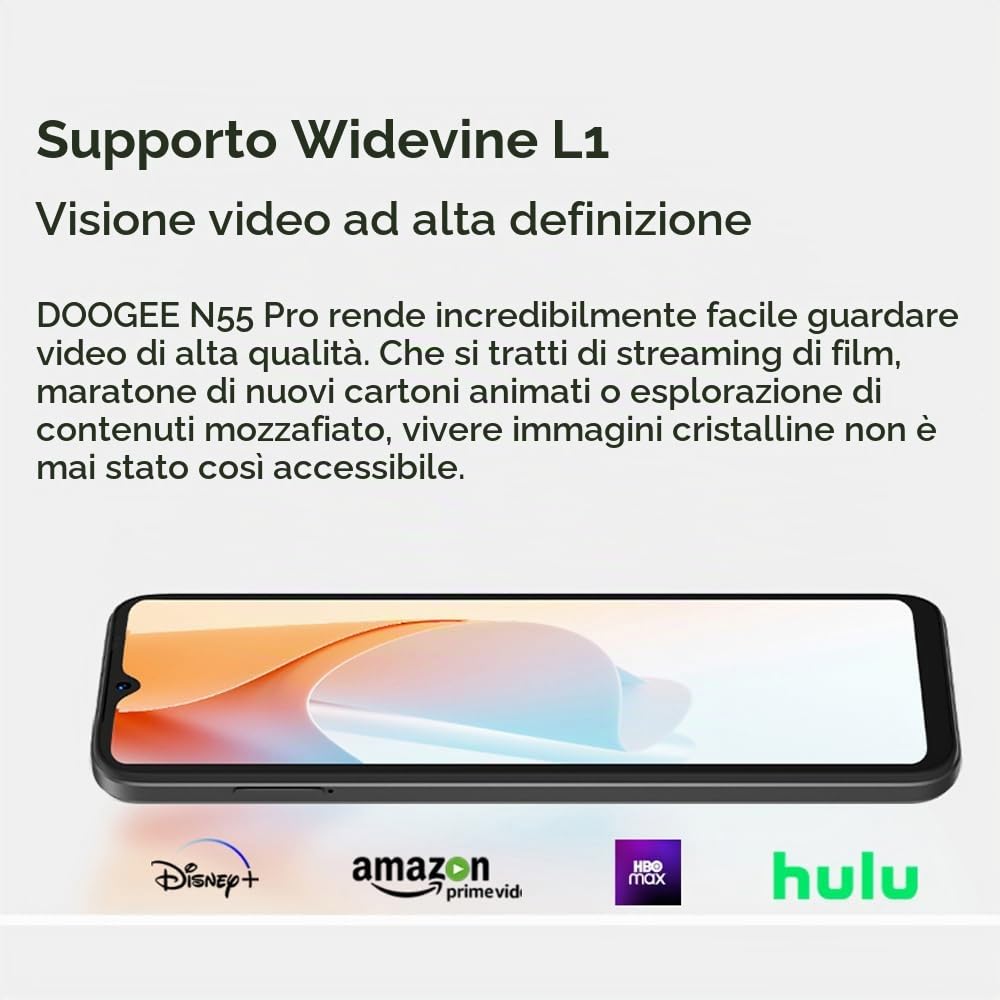 N55 PRO 4G Cellulari Economici (2024), 16 GB RAM 256 GB ROM, 6.56 pollici HD+ Display, Telefono Smartphone in Offerta, Android 14, 13MP+ 8MP, 5150 mAh Face ID Nero