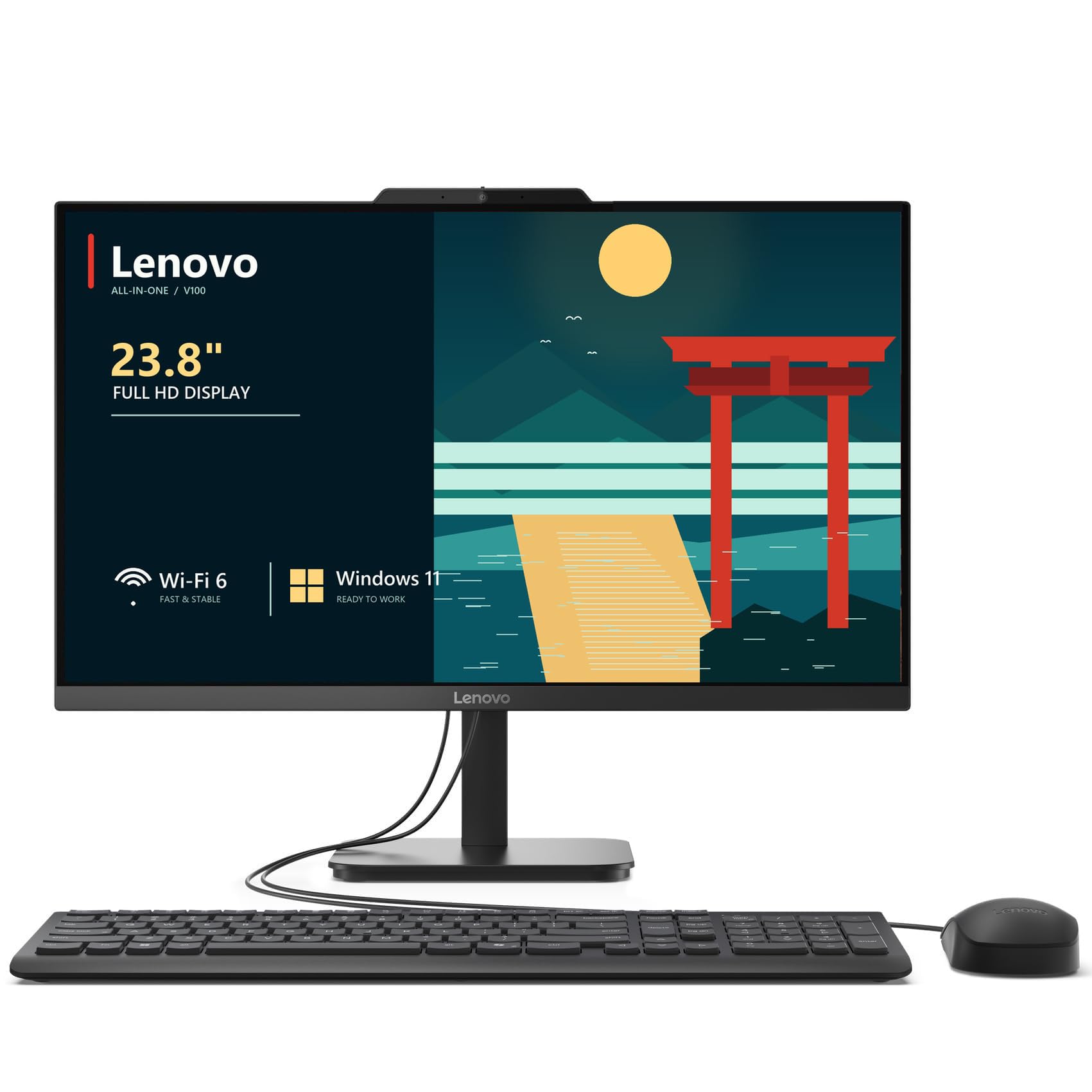Lenovo IdeaCentre 24 Intel 4-Core All-in-One Desktop Computer 16GB 256GB | PCIe SSD Office 365 WiFi 6 IPS FHD Keyboard & Mouse BT 5.2 Windows 11 AIO PC - Camera Video Editing Home Office Study