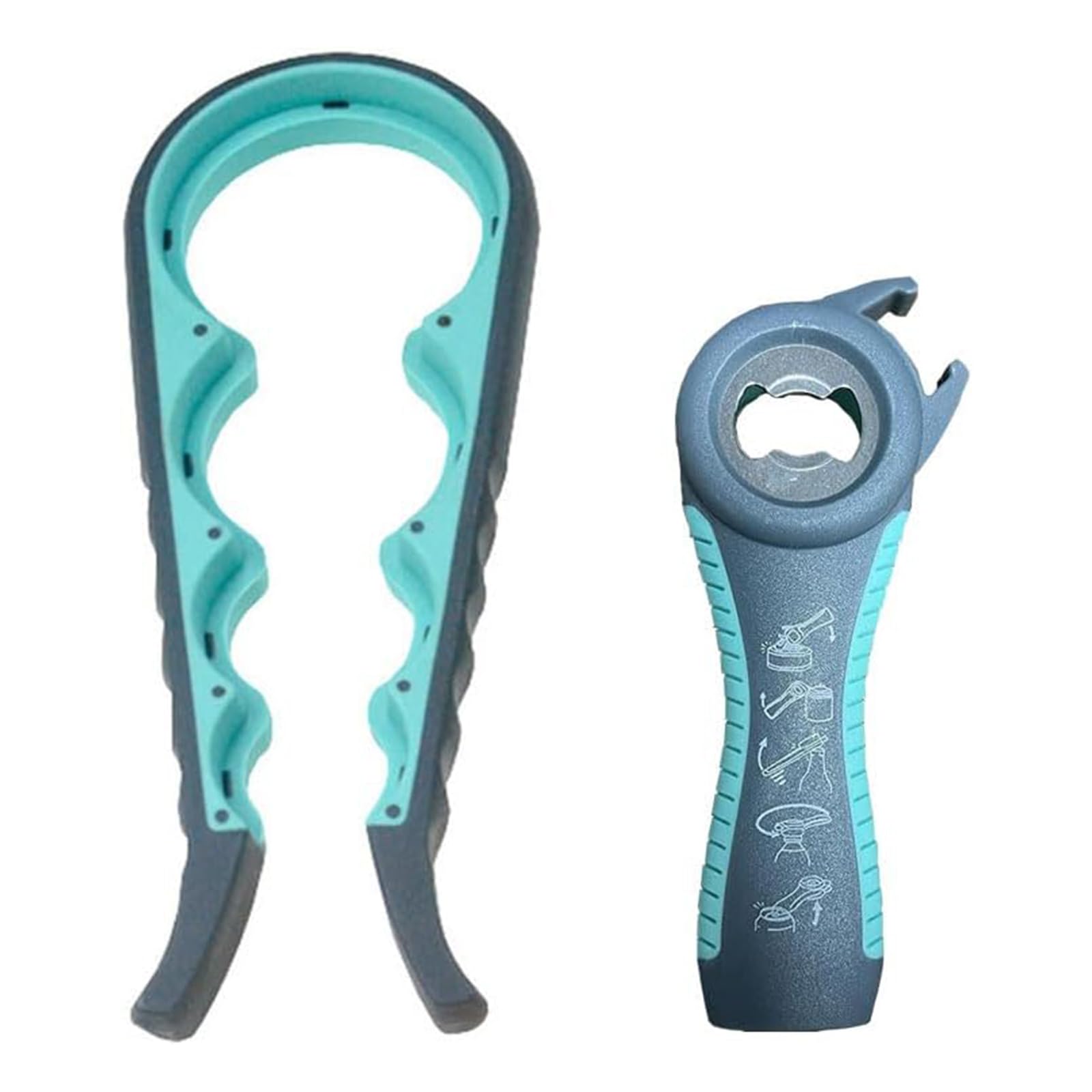 Jar Opener for Seniors with Arthritis,Jar Opener for Weak Hands,5-in-1 Bottle Opener,4-in-1 Can Opener… (Blue)