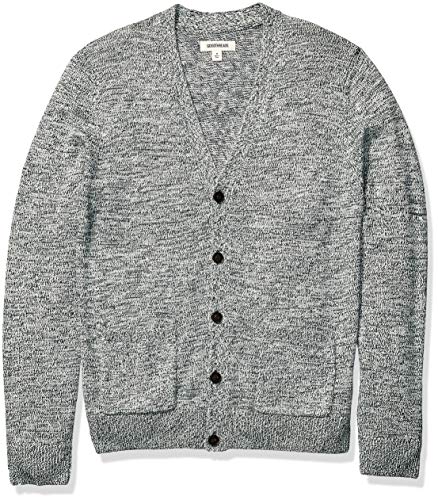 Amazon Brand - Goodthreads Men's Supersoft Marled Cardigan Sweater, Pine Green Large Tall