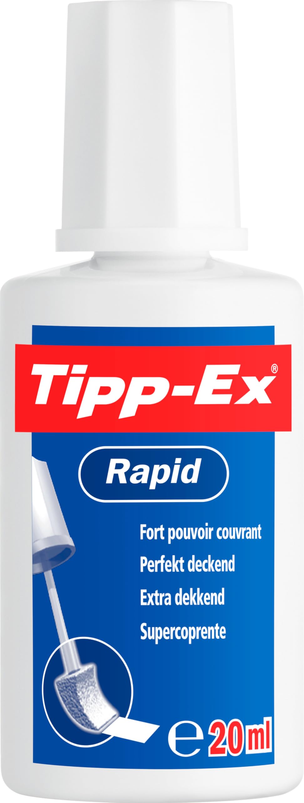 Tipp-Ex Bianchetto Liquido per Carta, Rapid, Confezione da 10 Correttori da 25ml, Cancelleria Scuola e Casa