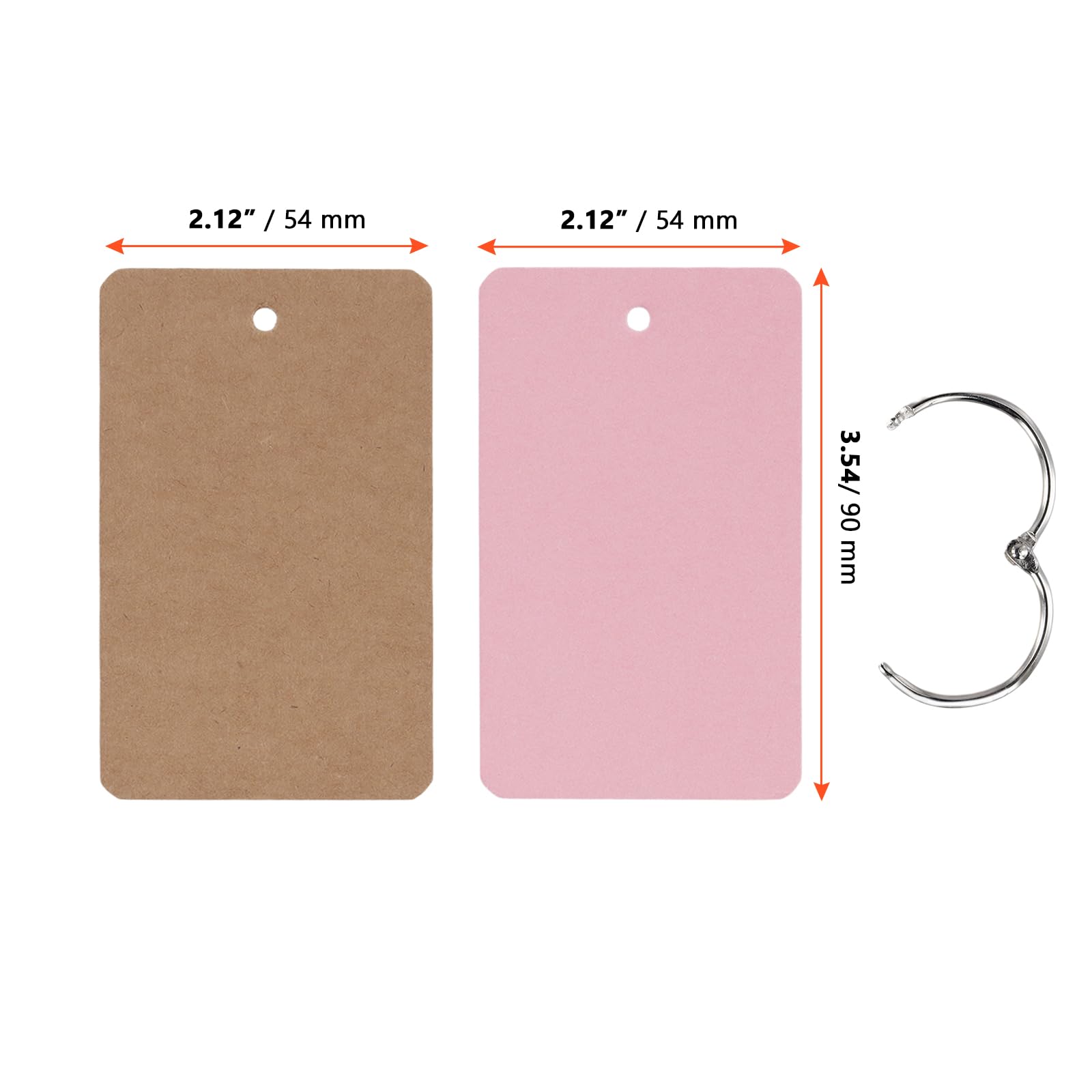 SINJEUN 16 sztuk, 9 x 5,4 cm, 8 kolorów, mini fiszki z pier?cieniem, kartki papierowe z pier?cieniem, karty do nauki s?ownictwa i notatek