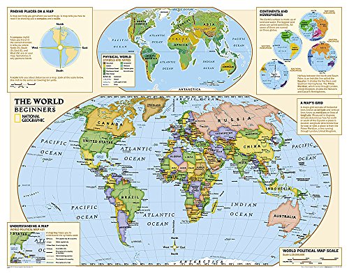 National Geographic Kids Beginners World Education: Grades K - 3 Wall Map - Laminated (51 x 40 in) (National Geographic Reference Map)
