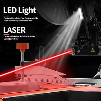 TOYAKI 10-Inch Sliding Miter Saw, With Laser, LED Light