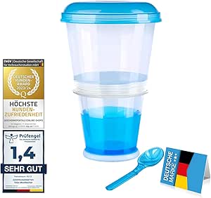 Müsli-2-Go cereal travel mug with insulated milk cooler, with 2-go spoon for on the go