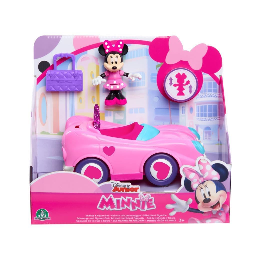 Minnie, veicolo con 1 statuetta da 7,5 cm e 1 accessorio, diversi modelli disponibili, giocattolo per bambini dai 3 anni, Modelli Assortiti