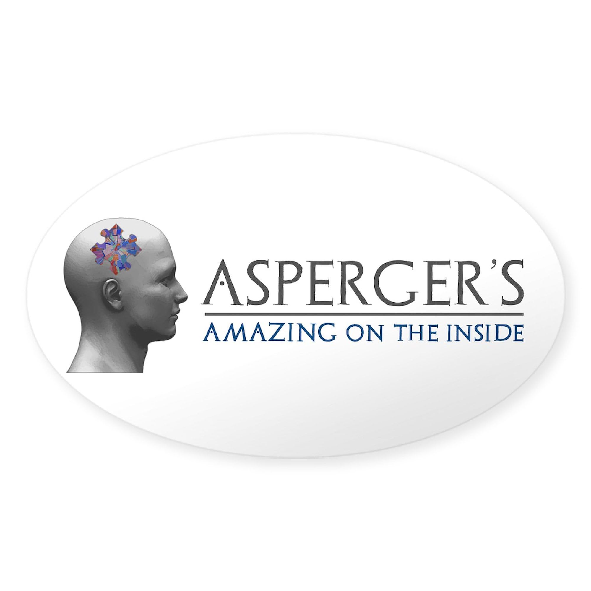 CafePress Asperger's Amazing Head Sticker Oval Car Bumper Sticker