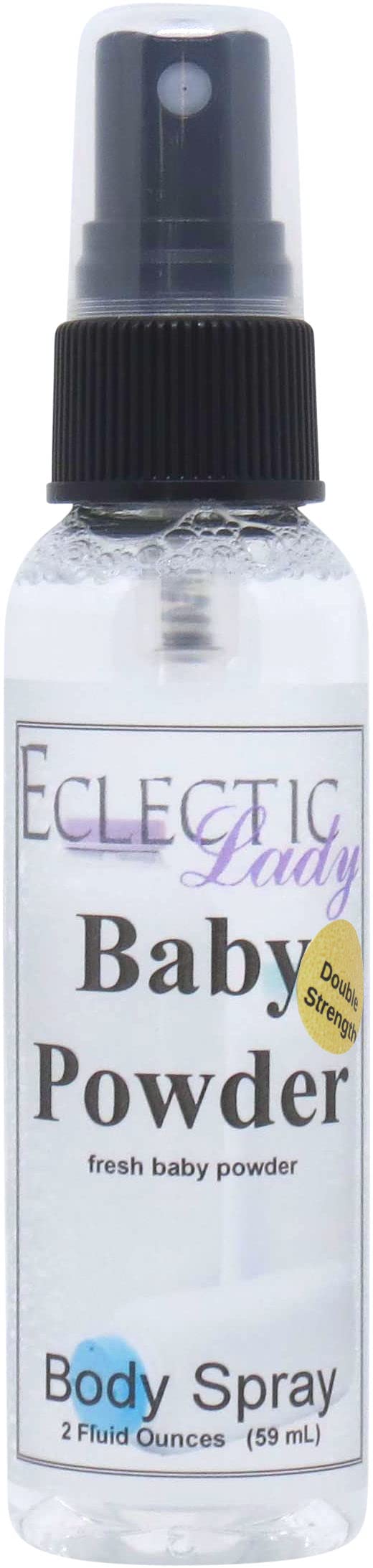 Eclectic Lady Baby Powder Body Spray, Double Strength, 2 ounces, Body Mist for Women with Clean, Light & Gentle Fragrance, Cologne with Soft, Subtle Aroma For Daily Use