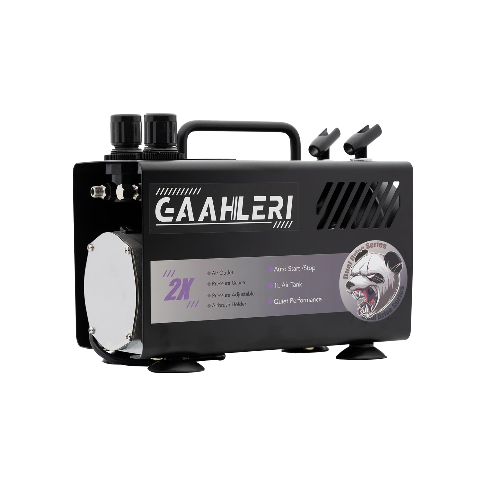 Gaahleri GT-918 Airbrush Compressor with 1L Tank Dual Output UK Plug RM24Tracked