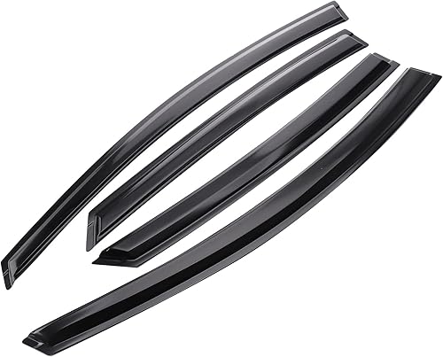 Miniatura 5 de MotorFansClub 4 viseras de ventana para Ford Fusion 2013, 2014, 2015, 2016, 2017, 2018, 2019, 2020, protectores de lluvia con cinta para montaje