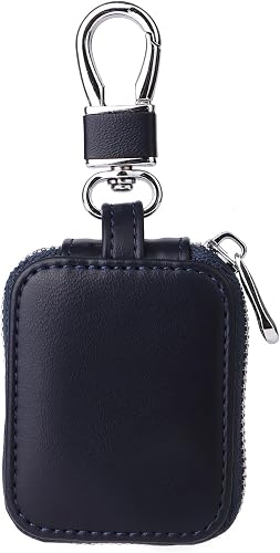 LANCI Universal Earbuds Case for AirPods 4 3 Pro 2, Oil Skin PU Leather Wireless Earphone Case, Shockproof Protective Cover Compatible with Most Bluetooth Headphones Under 7×5.5×2.2cm (Dark Blue)