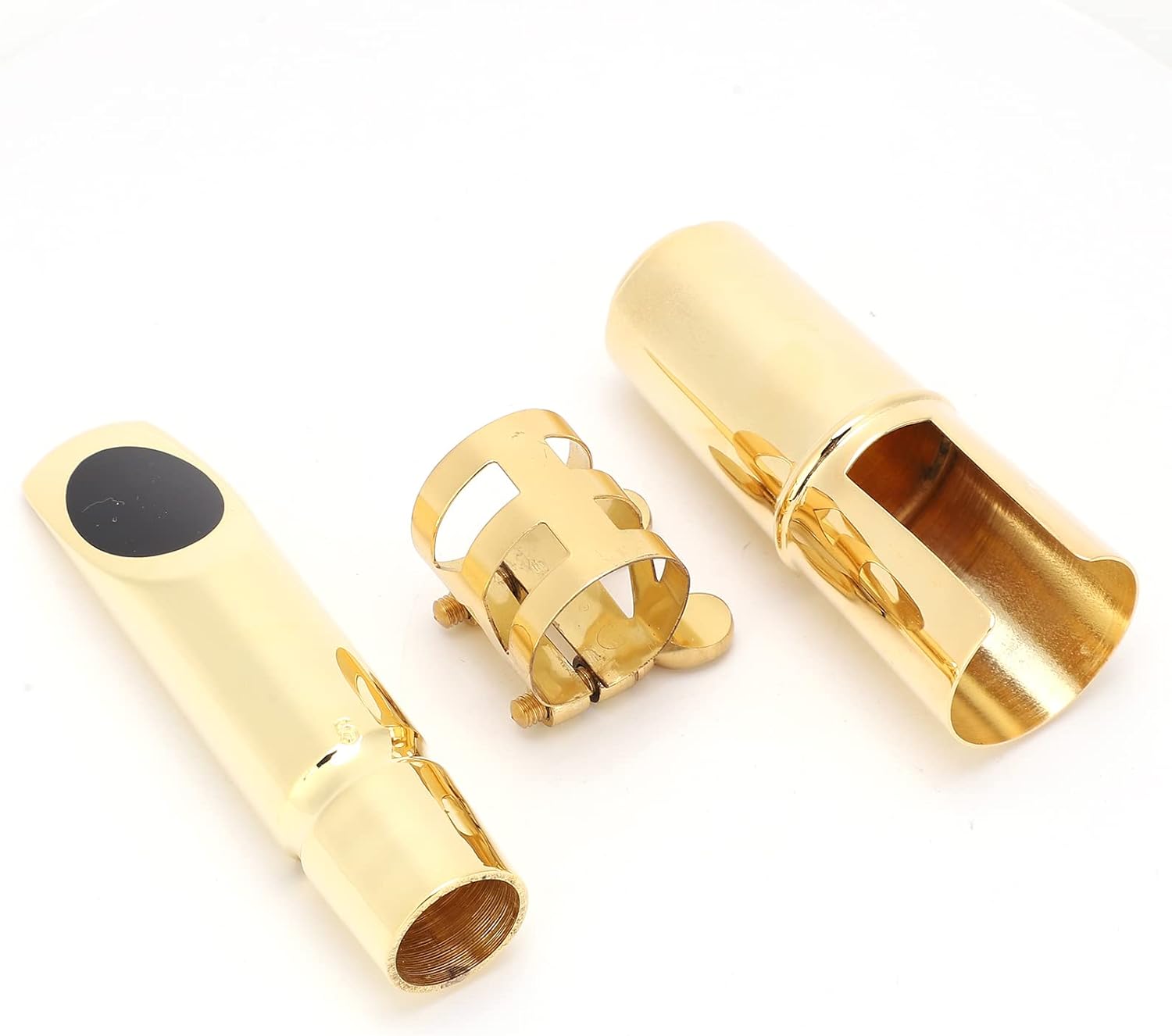 RiToEasysports Alto Saxophone Mouthpiece, Stable Practical Metal Sax Mouthpiece Brass 4C for Students Professionals Practice Performance Recording