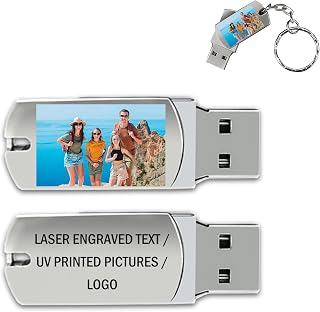 Cle USB 32Go/64Go/128Go, Clé USB Personnalisée - Clé Mémoire Personalisée avec Photo Et Texte, Mini Clé USB 2.0, Lecture Rapide Et Forte Compatibilité, Multi Styles Au Choix (Style 4, 32, GB)