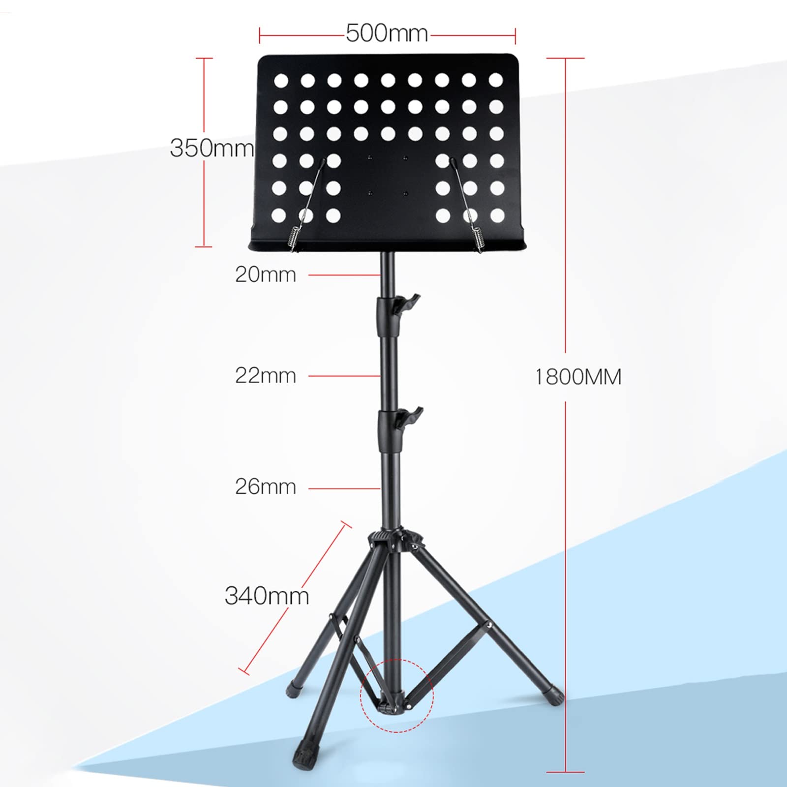 HJXGQJM Atril for Partitura Plegable Portátil Musica Metalico Soporte De Ajustables, La Orquesta De Soporte De Música Profesional Es Portátil Y Liviana,Negro