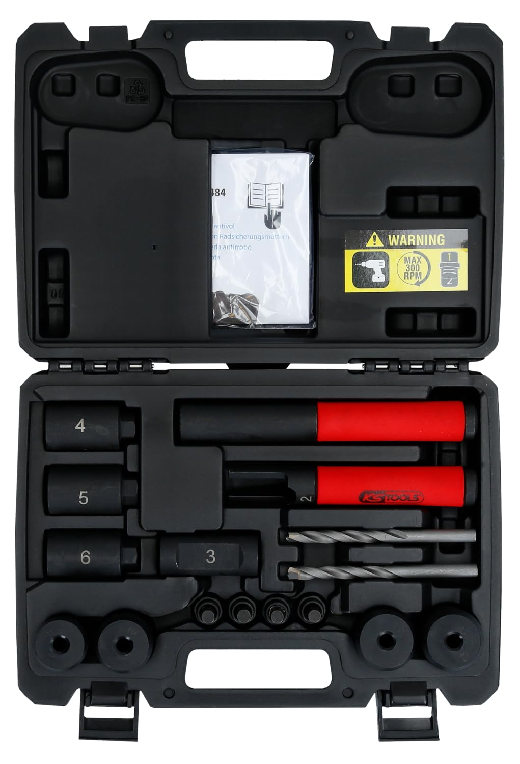 KS Tools 913.1484 Coffret d'extraction pour écrou anti-vol - 16 pièces