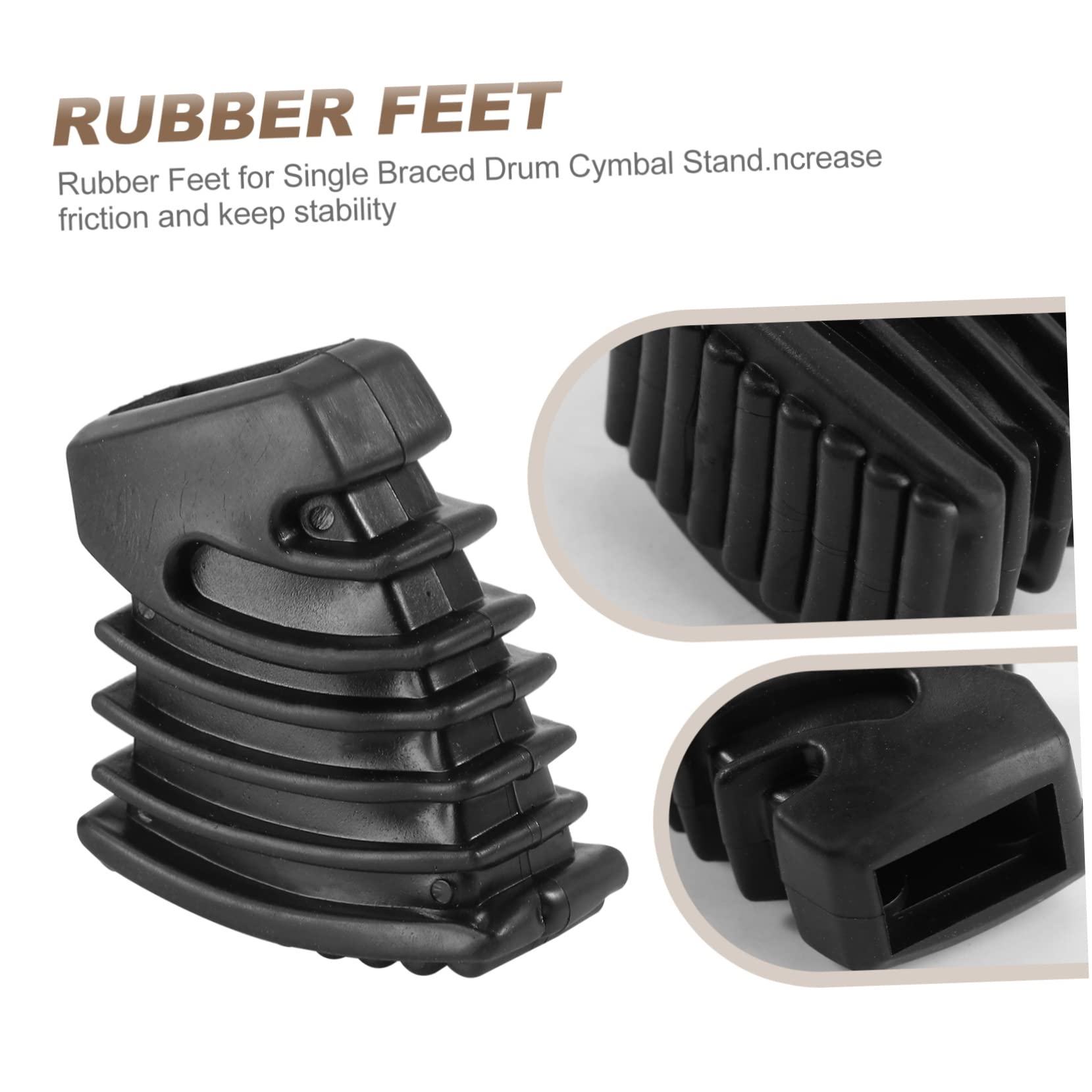 ibasenice 6pièces Caoutchouc Pour Support De De Sol Pour Support De Cymbale Accessoires De Percussion Noir