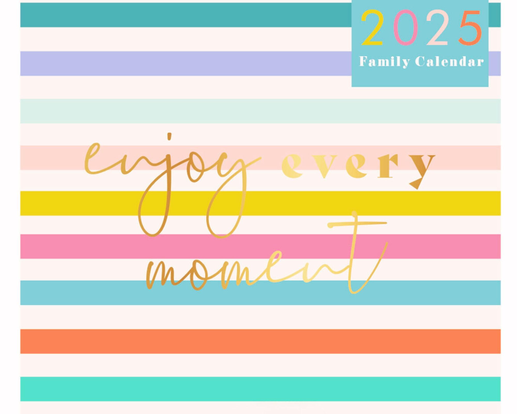 2026 Family Organiser Month to View Calendar Wall Hanging Planner with Five Columns for organising Family Bright Coloured 2 Styles