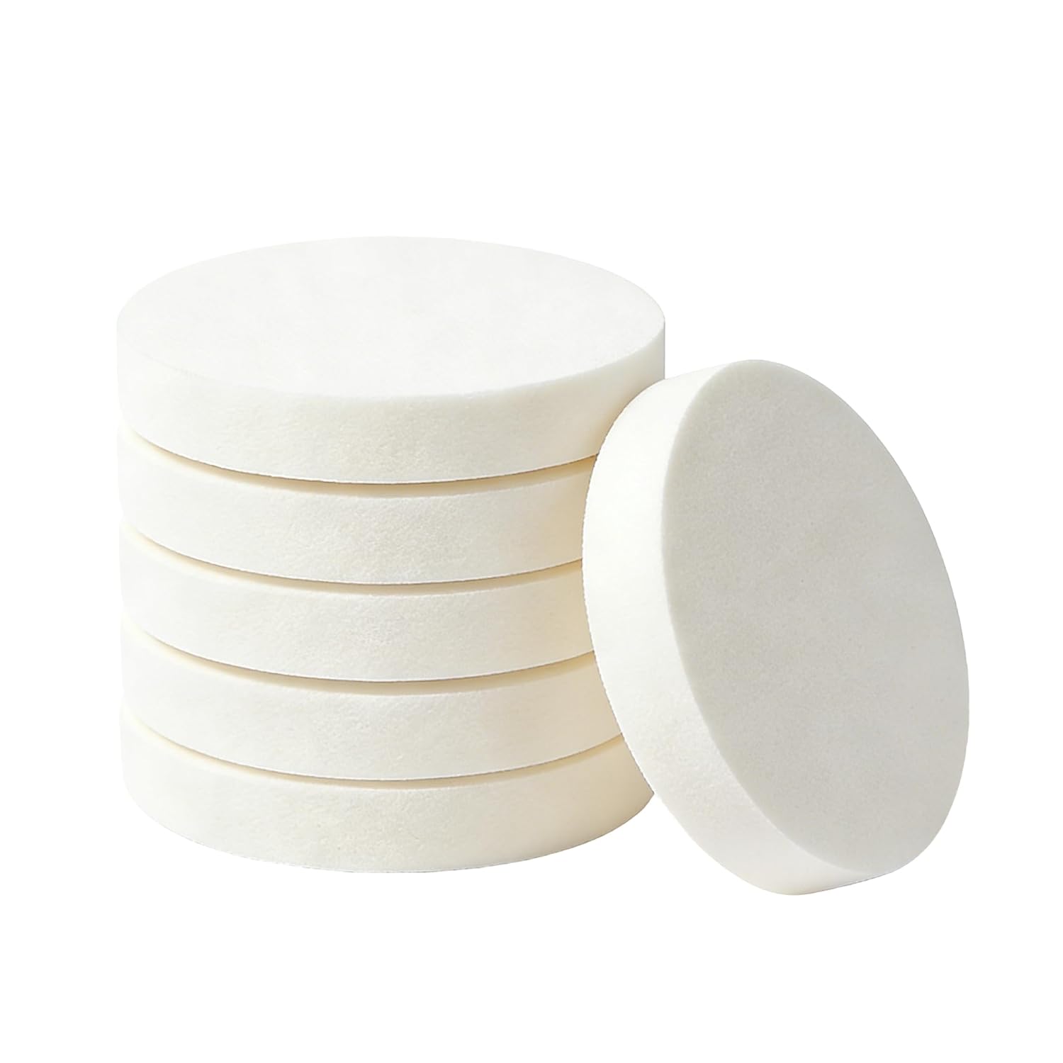 Ericotry 6Pcs White Large Makeup Blender Cosmetic Eye Face Foundation Primer Puff Sponges Air Cushion Sponge Dry and Wet Dual-Use for BB CC Cream Liquid Foundation - 3.54" Diameter