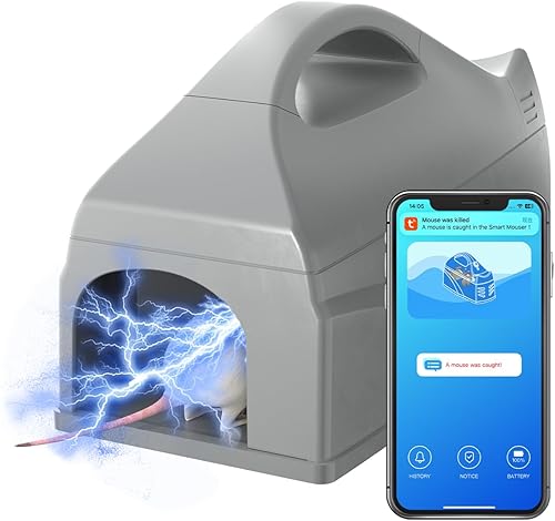 Electric Smart Mouse Traps Indoor for Home, GreenVation WiFi Humane Rat Trap with App Push Notification, No Touch Mice Zapper Rodent Killer