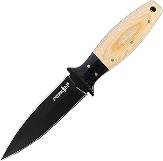 Perkin Hunting Knife With with Leather Sheath Full Tang Fixed Blade Knife Bushcraft Knife with Sheath Double Edge Blade- GUR99 - Perkin
